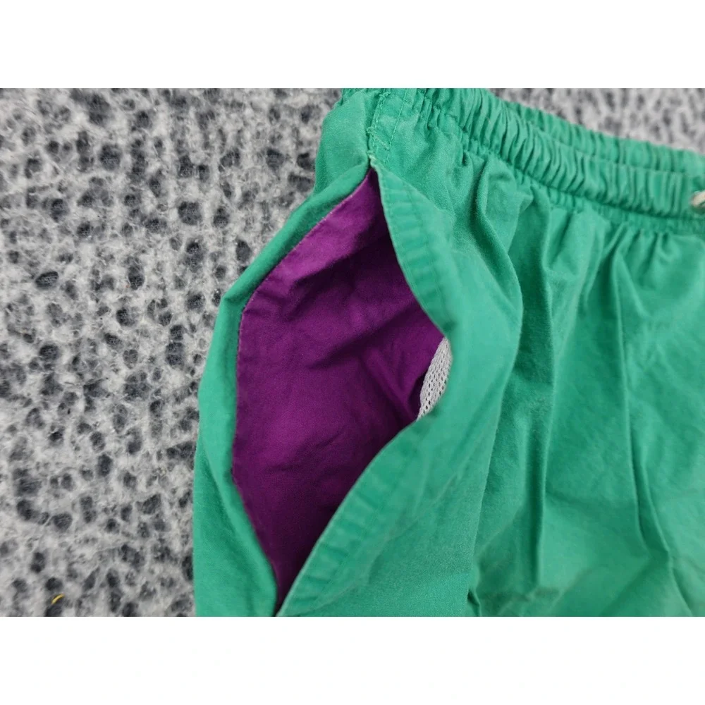 Nautica Swim Trunks‎ Mens Medium Green Vintage 1991 Sailing Graphic Shorts